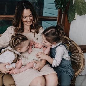 12-18M Milkbarn Denim Ruffle Overalls